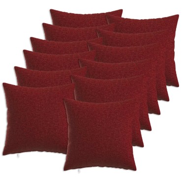 vidaXL Κάλυμμα Μαξιλαριού 12 τμχ. HEERLEN Κόκκινο 40 x 40 cm Ύφασμα