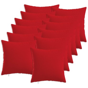 vidaXL Κάλυμμα Μαξιλαριού 12 τμχ. HEERLEN Κόκκινο 40 x 40 cm Ύφασμα