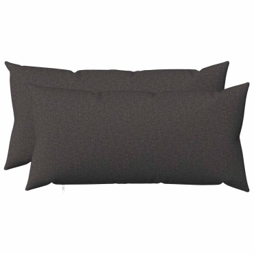 vidaXL Κάλυμμα Μαξιλαριού 2 τμχ. HEERLEN Σκούρο Γκρι 40 x 80 cm Ύφασμα