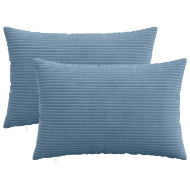 vidaXL Κάλυμμα Μαξιλαριού 2 pcs HEERLEN Μπλε 50 x 70 cm κορντουρόι