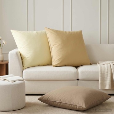vidaXL Κάλυμμα Μαξιλαριού 2 pcs HEERLEN Κρεμ 80 x 80 cm Πολυεστέρας