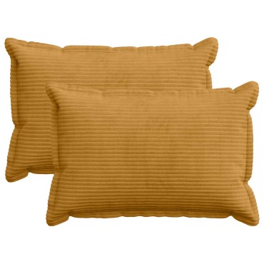 vidaXL Κάλυμμα Μαξιλαριού 2 τμχ. HOUTEN Κίτρινο 40 x 60 cm κορντουρόι