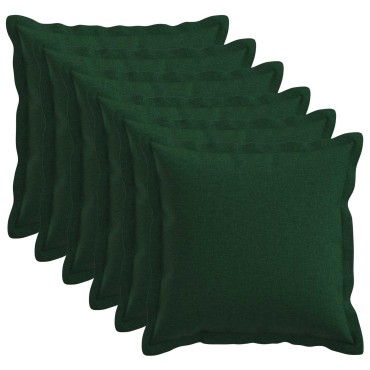 vidaXL Κάλυμμα Μαξιλαριού 6 pcs HOUTEN Σκούρο Πράσινο 45 x 45 cm