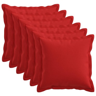 vidaXL Κάλυμμα Μαξιλαριού 6 pcs HOUTEN Κόκκινο 45 x 45 cm Ψεύτικο Λινό