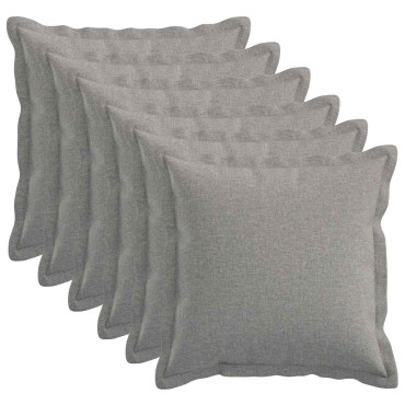 vidaXL Κάλυμμα Μαξιλαριού 6 pcs HOUTEN Σκίουρος Γκρί 50 x 50 cm