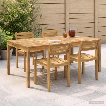 vidaXL Τραπέζι δείπνου κήπου Λευκό 196x100,5x75 εκ 1 τεμ.