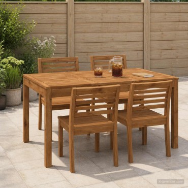 vidaXL Τραπέζι δείπνου κήπου Φυσικό 141x80,5x75 εκ 1 τεμ.