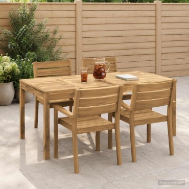 vidaXL Τραπέζι δείπνου κήπου Λευκό 180x88,5x75 εκ 1 τεμ.