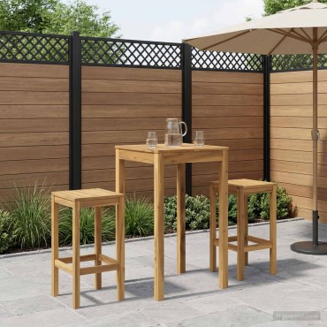 vidaXL Τραπέζι μπαρ κήπου Λευκό 60x60,5x105cm Στερεό Ξύλο Ακακίας 1 τεμ.