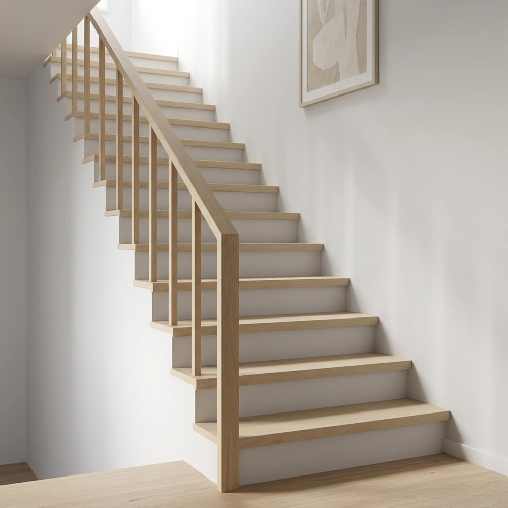 vidaXL Σκαλοπάτι 8 τεμ. 120 x 30 x 2 cm Λευκό Στερεό Ξύλο Δρυός