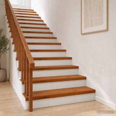 vidaXL Σκαλοπάτι 2 τεμ. 80 x 30 x 2 cm Καφέ Στερεό Ξύλο Δρυός