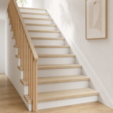 vidaXL Σκαλοπάτι 8 τεμ. 70 x 25 x 2 cm Λευκό Στερεό Ξύλο Δρυός