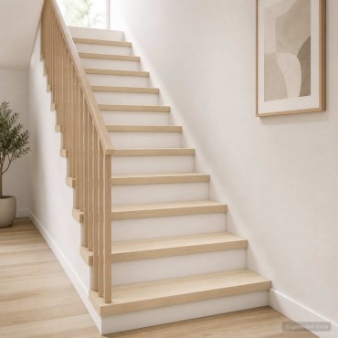 vidaXL Σκαλοπάτι 4 τεμ. 100 x 25 x 2 cm Λευκό Στερεό Ξύλο Δρυός