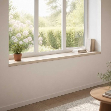 vidaXL Παράθυρα 2 τμχ. Λευκό 140 x 25 x 2 cm Στερεό Ξύλο Δρυός