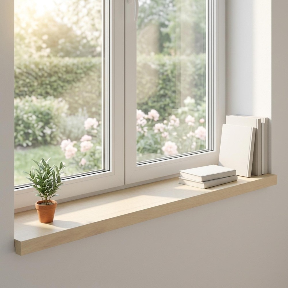 vidaXL Παράθυρα 2 τμχ. Λευκό 90 x 30 x 2 cm Στερεό Ξύλο Δρυός