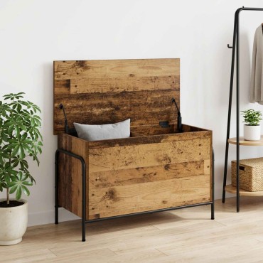 vidaXL Κουτί αποθήκευσης Παλαιωμένο ξύλο 80x40x49,5 εκ