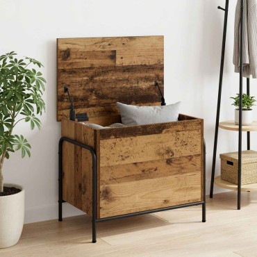 vidaXL Κουτί αποθήκευσης Παλαιωμένο ξύλο 80x40x49,5 εκ