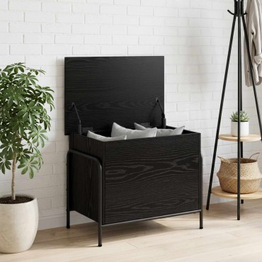 vidaXL Κουτί αποθήκευσης Μαύρη Δρυς 80x40x49,5 εκ
