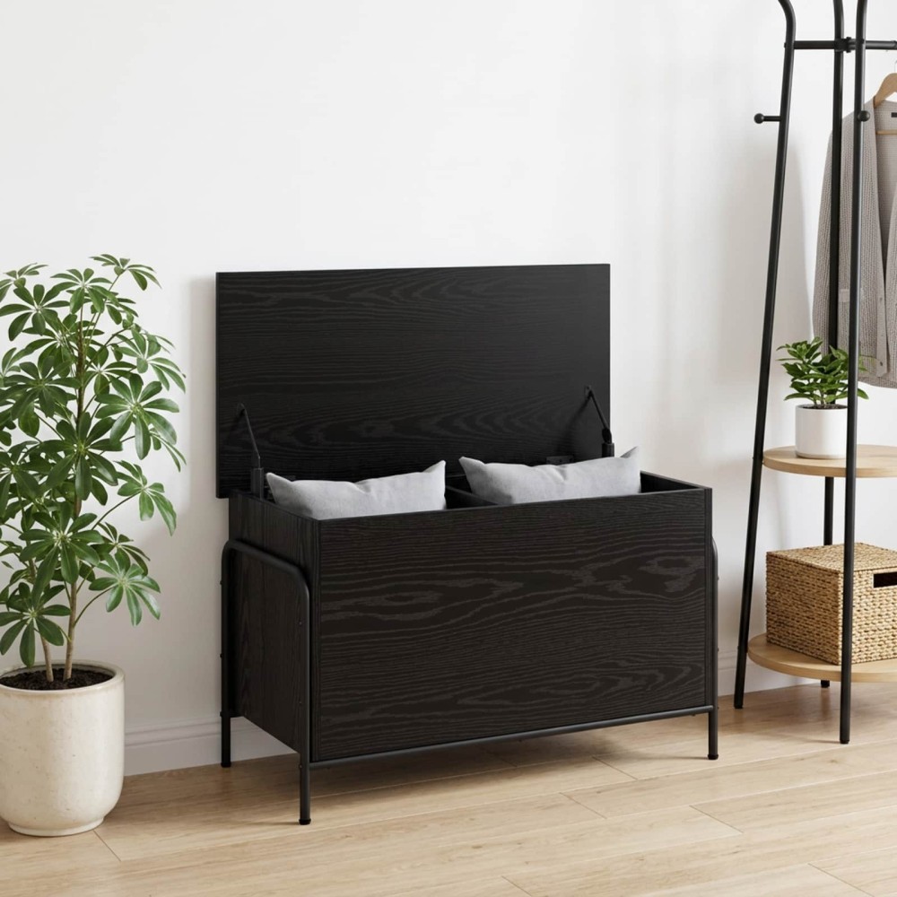 vidaXL Κουτί αποθήκευσης Μαύρη Δρυς 80x40x49,5 εκ