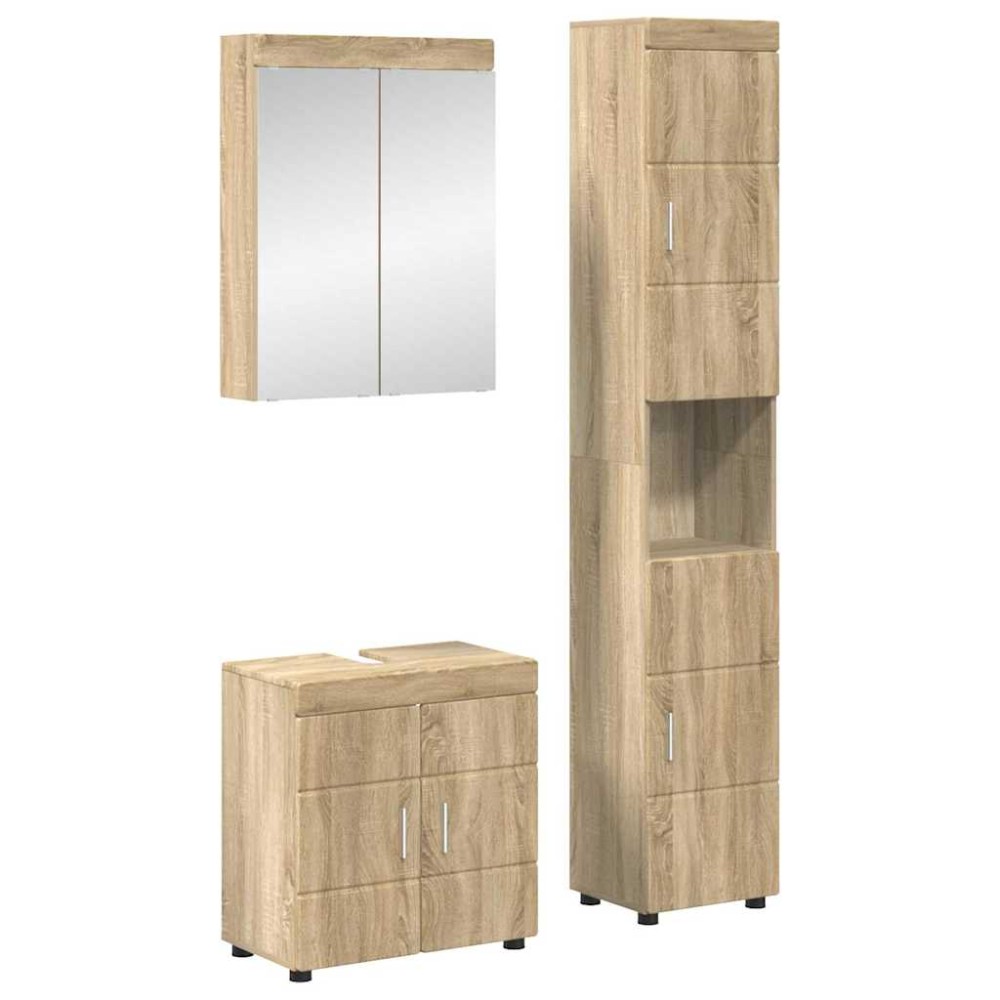 vidaXL Σετ Επίπλων Μπάνιου TULUM 3 τεμ. Δρύς Sonoma 60x34x63 εκ