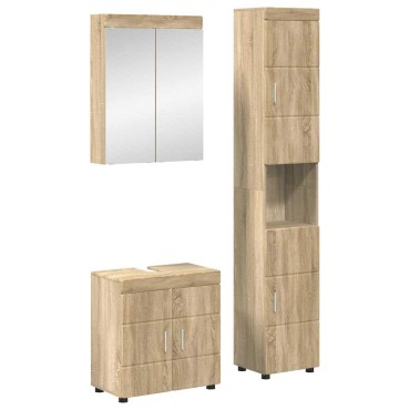 vidaXL Σετ Επίπλων Μπάνιου TULUM 3 τεμ. Δρύς Sonoma 60x34x63 εκ