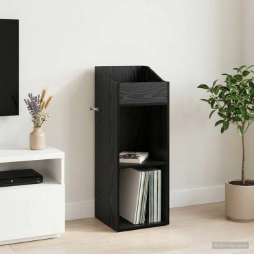 vidaXL Ντουλάπι δίσκων βινυλίου Μαύρη Δρυς 36x36x95,5 εκ 1 τεμ.