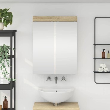 vidaXL Καθρέφτης Ντουλάπα Μπάνιου TULUM Δρύς Sonoma 60x16,5x78 εκ 1 τεμ.