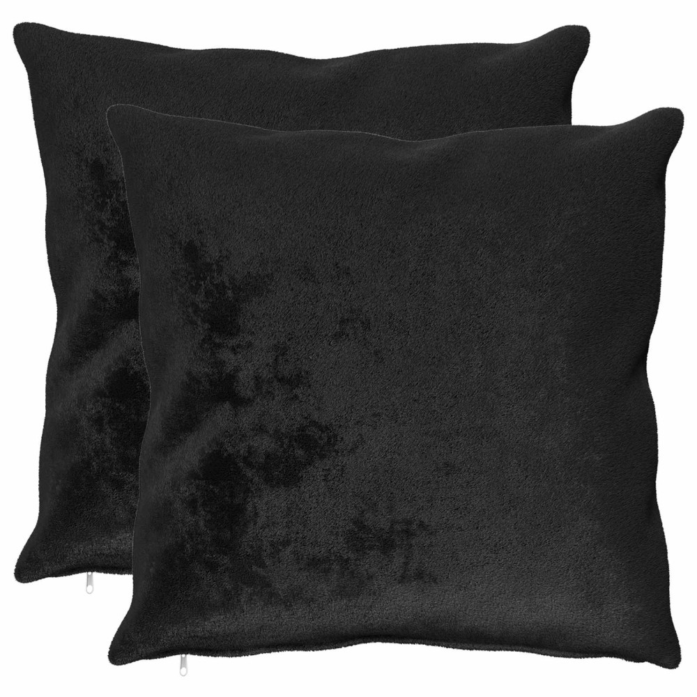 vidaXL Κάλυμμα Μαξιλαριού 2 pcs HEERLEN Μαύρο 60 x 60 cm Φανέλα