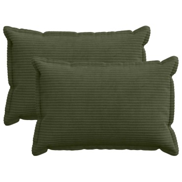 vidaXL Κάλυμμα Μαξιλαριού 2 τμχ. HOUTEN Πράσινο 30 x 50 cm κορντουρόι