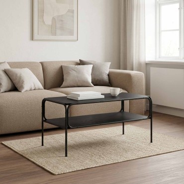 vidaXL Τραπεζάκι Πλευράς Μαύρη Δρυς 100x50x46 εκ 1 τεμ.