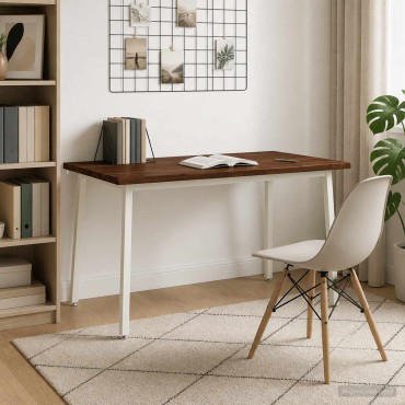 vidaXL Τραπέζι Φαγητού με Ζωντανό Χείλος 140x90x75cm Σκούρο Καφέ 1 τεμ.