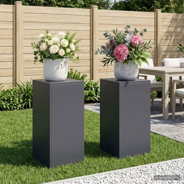 vidaXL Βάση φυτών 2 pcs Ανθρακί 30 x 30 x 60 cm Γαλβανισμένος Χάλυβας