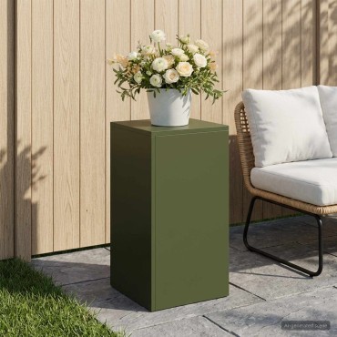 vidaXL Βάση φυτών Λαδί 30 x 30 x 60 cm Ατσάλι Σκληρυθέν στον Αέρα