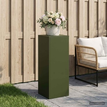 vidaXL Βάση φυτών Λαδί 30 x 30 x 80 cm Ατσάλι Σκληρυθέν στον Αέρα