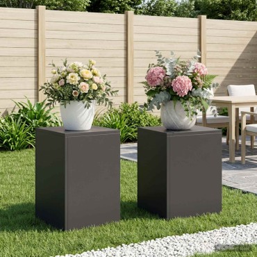 vidaXL Βάση φυτών 2 pcs Μαύρο 30 x 30 x 40 cm Ατσάλι