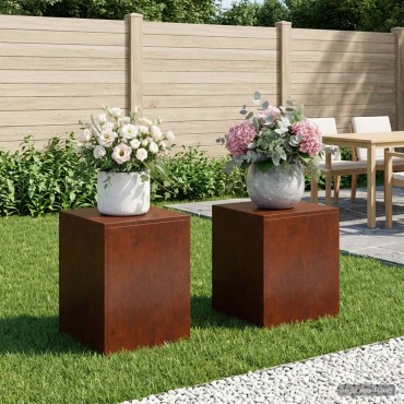 vidaXL Βάση φυτών 2 pcs Σκ rusty 40 x 40 x 40 cm