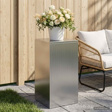 vidaXL Βάση φυτών Ασημί 30 x 30 x 60 cm Ατσάλι
