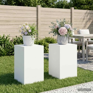 vidaXL Βάση φυτών 2 pcs Λευκό 40 x 40 x 60 cm Ατσάλι