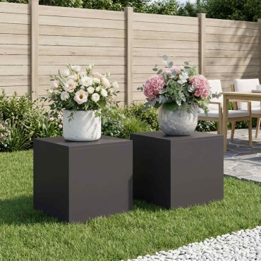 vidaXL Βάση φυτών 2 pcs Μαύρο 40 x 40 x 40 cm Ατσάλι