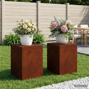 vidaXL Βάση φυτών 2 pcs Σκ rusty 30 x 30 x 40 cm