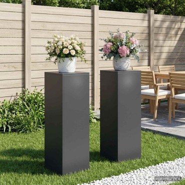 vidaXL Βάση φυτών 2 pcs Ανθρακί 30 x 30 x 100 εκ Γαλβανισμένος Χάλυβας