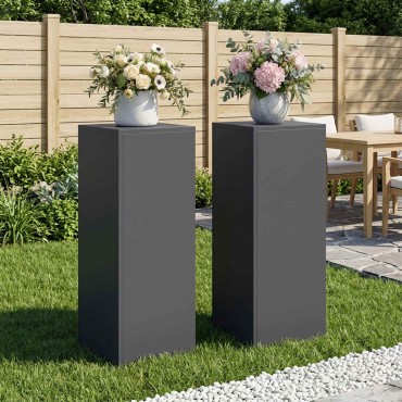 vidaXL Βάση φυτών 2 pcs Ανθρακί 30 x 30 x 80 cm Γαλβανισμένος Χάλυβας
