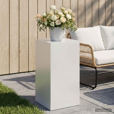 vidaXL Βάση φυτών Λευκό 30 x 30 x 60 cm Ατσάλι