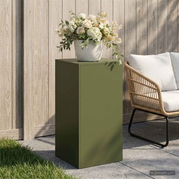 vidaXL Βάση φυτών Λαδί 40 x 40 x 80 cm Ατσάλι Σκληρυθέν στον Αέρα