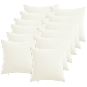 vidaXL Κάλυμμα Μαξιλαριού 12 τμχ. HEERLEN Λευκό 40 x 40 cm Ύφασμα