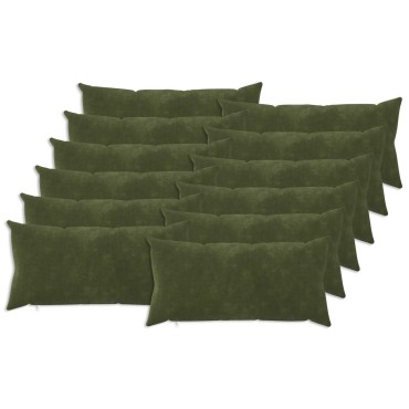 vidaXL Κάλυμμα Μαξιλαριού 12 pcs HEERLEN Πράσινο 40 x 80 cm