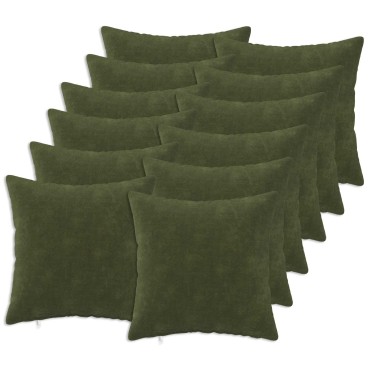 vidaXL Κάλυμμα Μαξιλαριού 12 pcs HEERLEN Πράσινο 45 x 45 cm