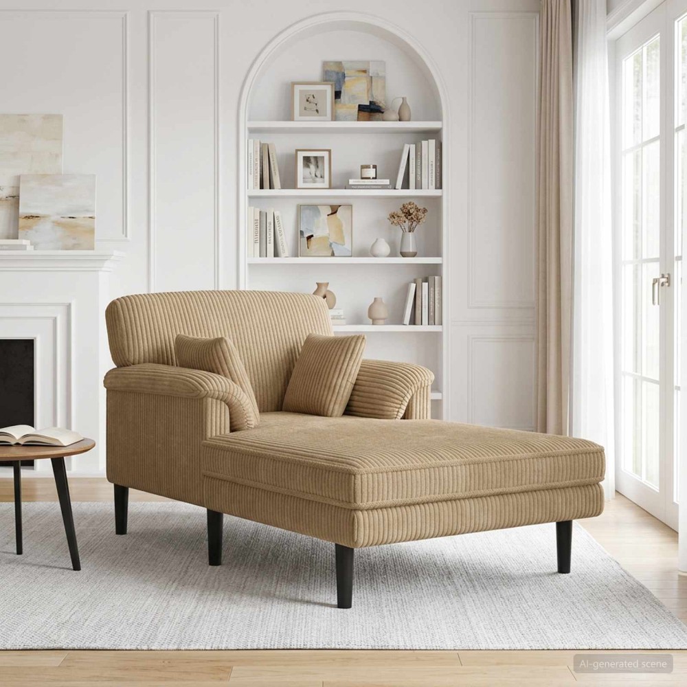vidaXL Ανάκλιντρο Taupe Βελούδο 101x174x90cm 1 τεμ.