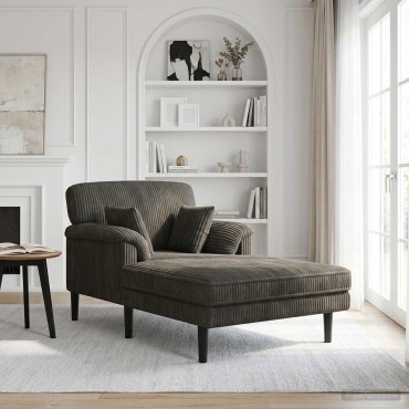 vidaXL Ανάκλιντρο Ανθρακί Βελούδο 101x174x90cm 1 τεμ.