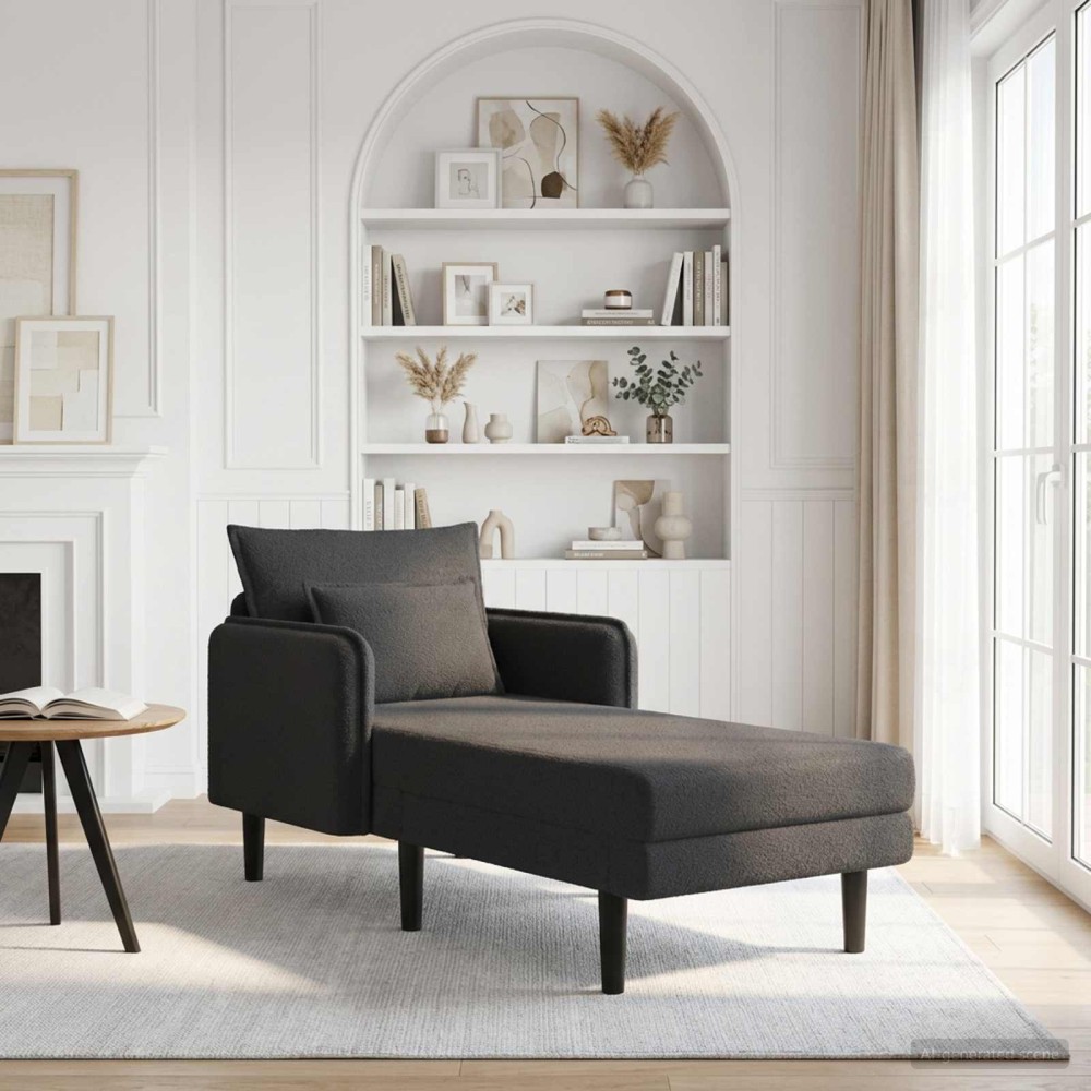 vidaXL Μεγάλο ανάκλιντρο Σκούρο Γκρι Μπουκλέ 84x173x86cm